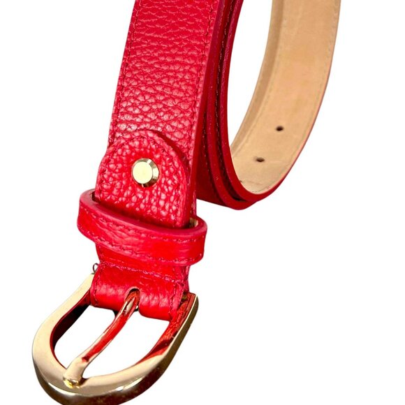 Lare Women Belt Designer Italian Leather - Red main image 5